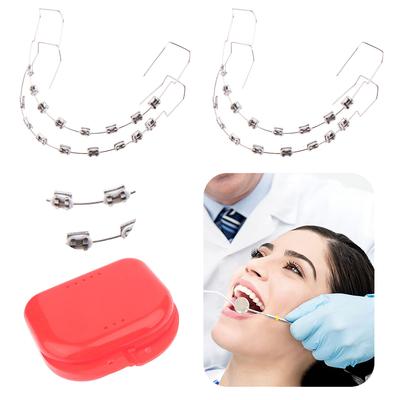 1 Pair Dental Fake Braces Metal Wires Bracket Temporary Tooth Decoration Dental Fashion Decoration for Daily Tooth Protect