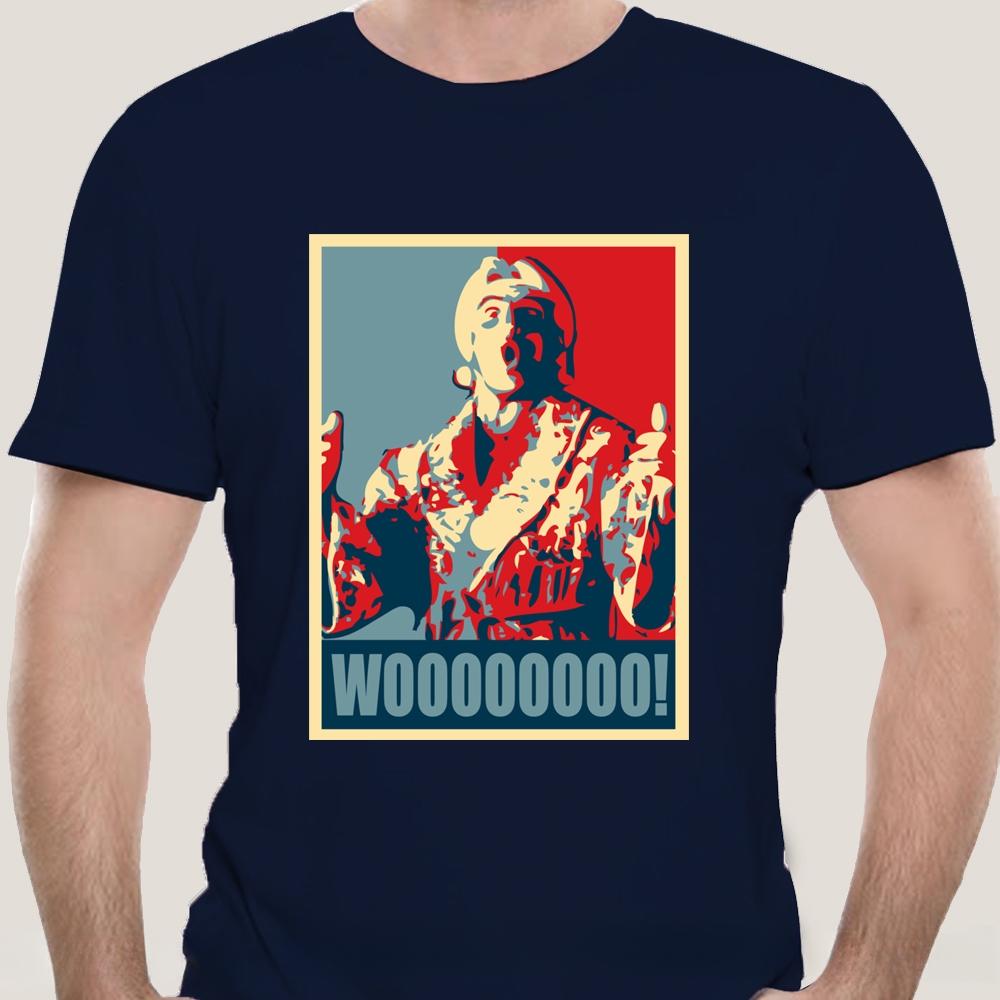Новая ретро футболка для рестлинга Nature Boy classic WWF мода Wooo футболка Ric Flair Смешная футболка мужская хлопковая брендовая футболка S