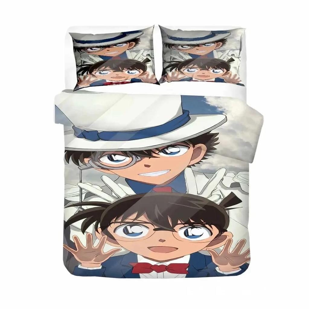 Anime Detective Conan Shinichi Bedding Set Boys Girls Twin Queen Size Duvet Cover Pillowcase Bed Kids Adult