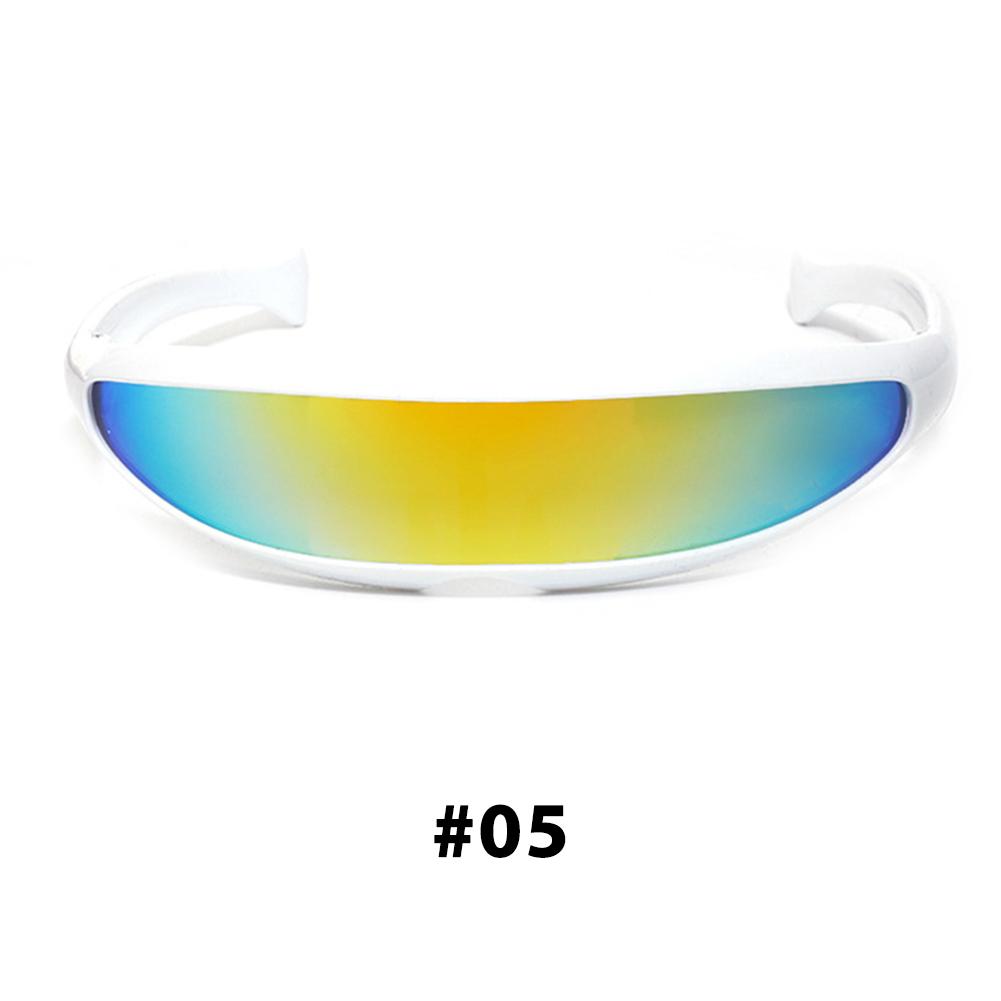 Nya Futuristiska Enöga Solglasögon UV400 Spegelglas Laser Glasögon Herr Personlighet Kostym