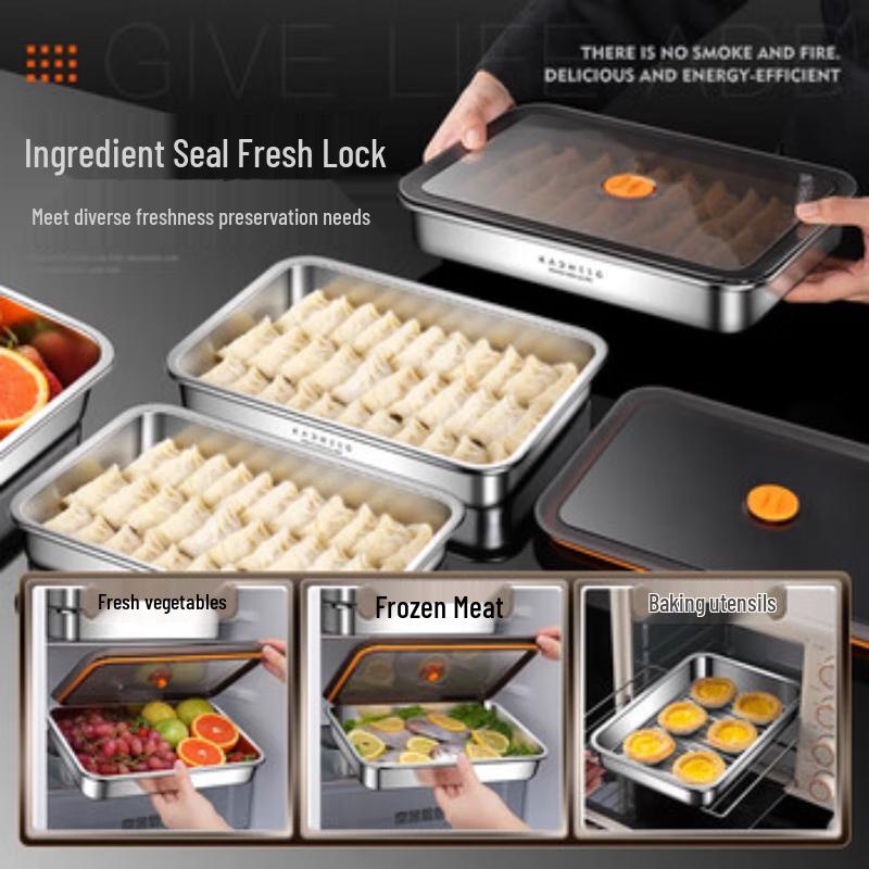 Huihuang Mehrschichtige Aufbewahrungsboxen für Teigtaschen aus Edelstahl 304