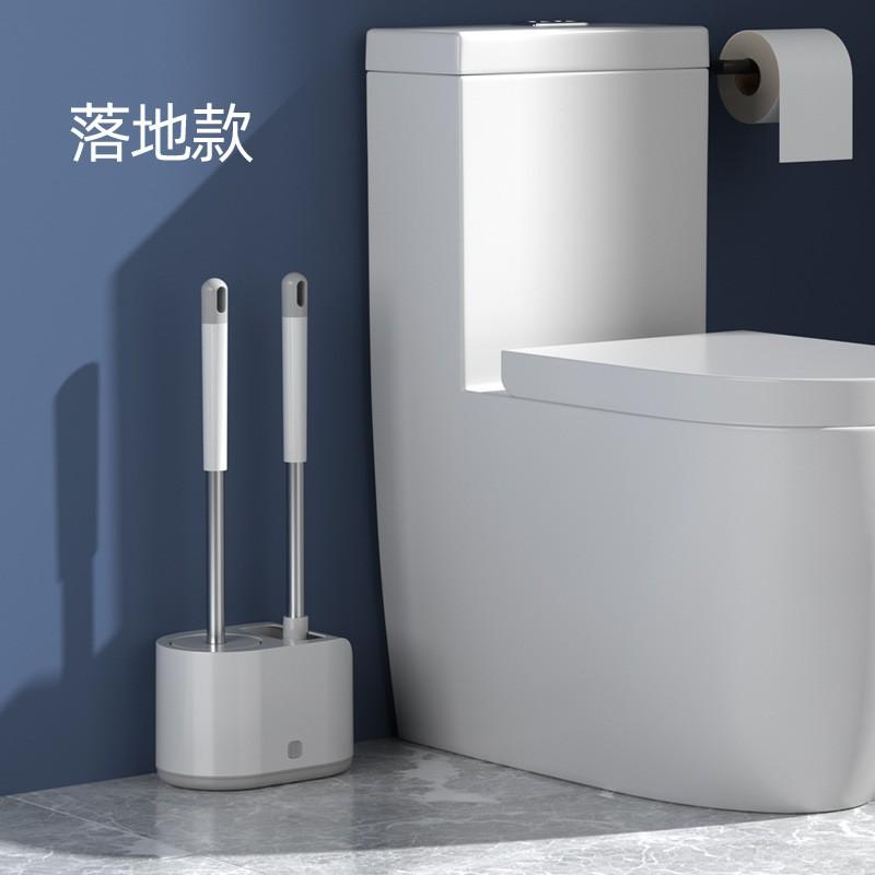 Toilet Brush With TPR Soft Bristles Long Handle Silicone Head Floor Standing Or Wall Mounted Design