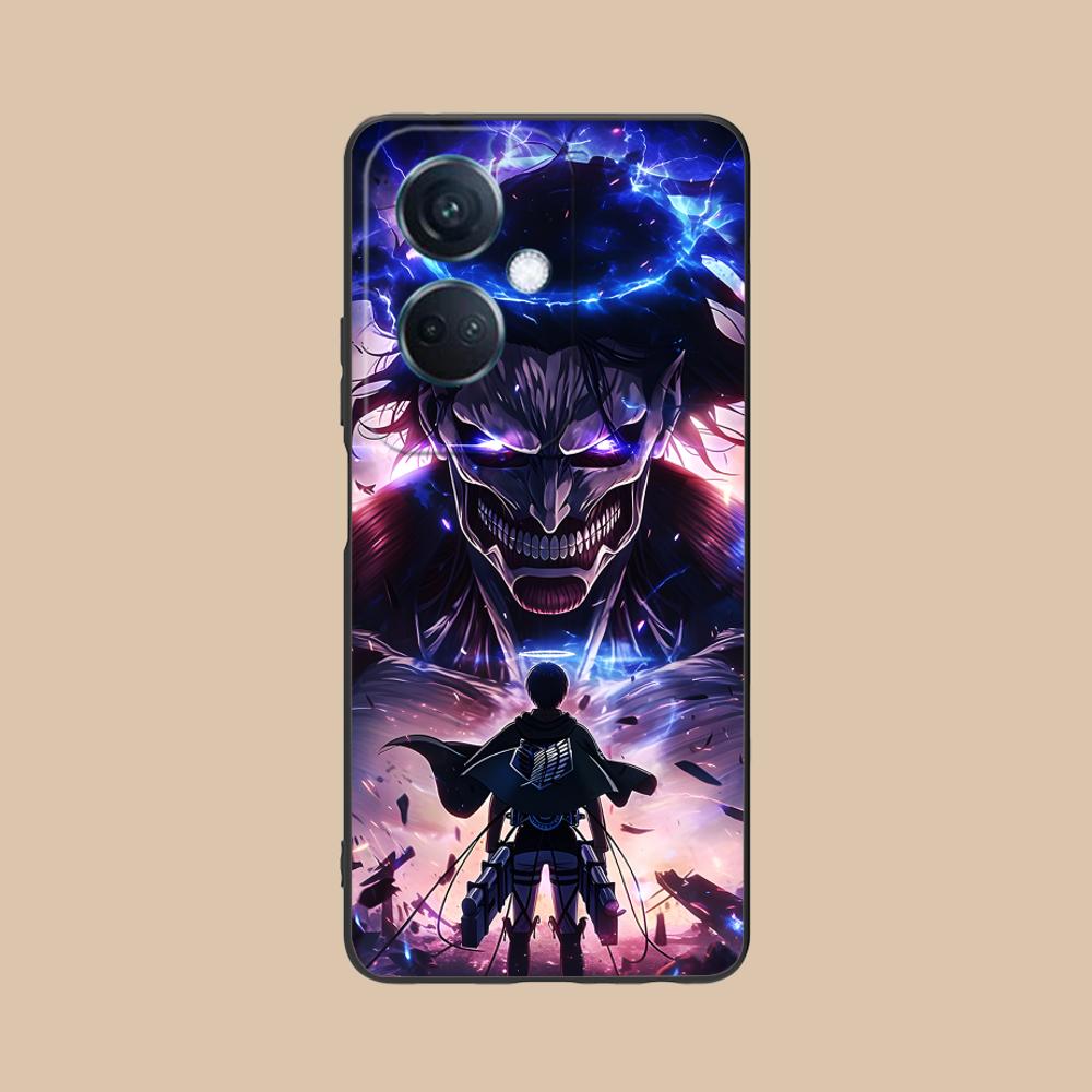AOT Eren Yeager Matte TPU Mobile Phone Case for OPPO Reno 14 13 12 11 10 9 8 7 6 5 F T Pro 5G Colorful Printing Cover