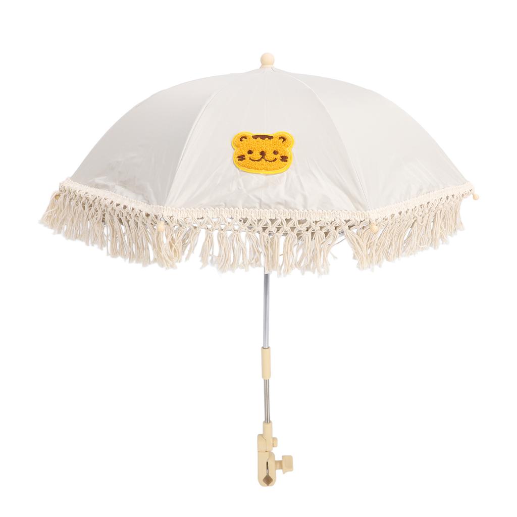 Baby Parasol Flexible Angle Adjustment Bohemian Style Stroller Sun Protection Shade Umbrella with Holder Clip Clamp Tiger