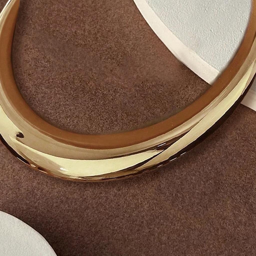 Personalized Semi-circular Arc Surface Glossy Golden Yellow Collar Necklace 1 Piece