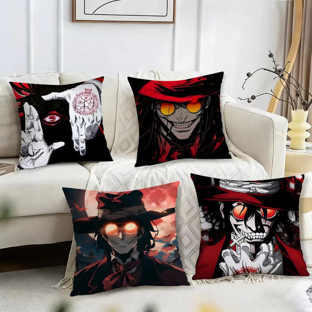Anime hellsing ultimate Cushion Cover Reversible Plush Pillow Cover – For car, sofa, bedroom, perfect as a gift.