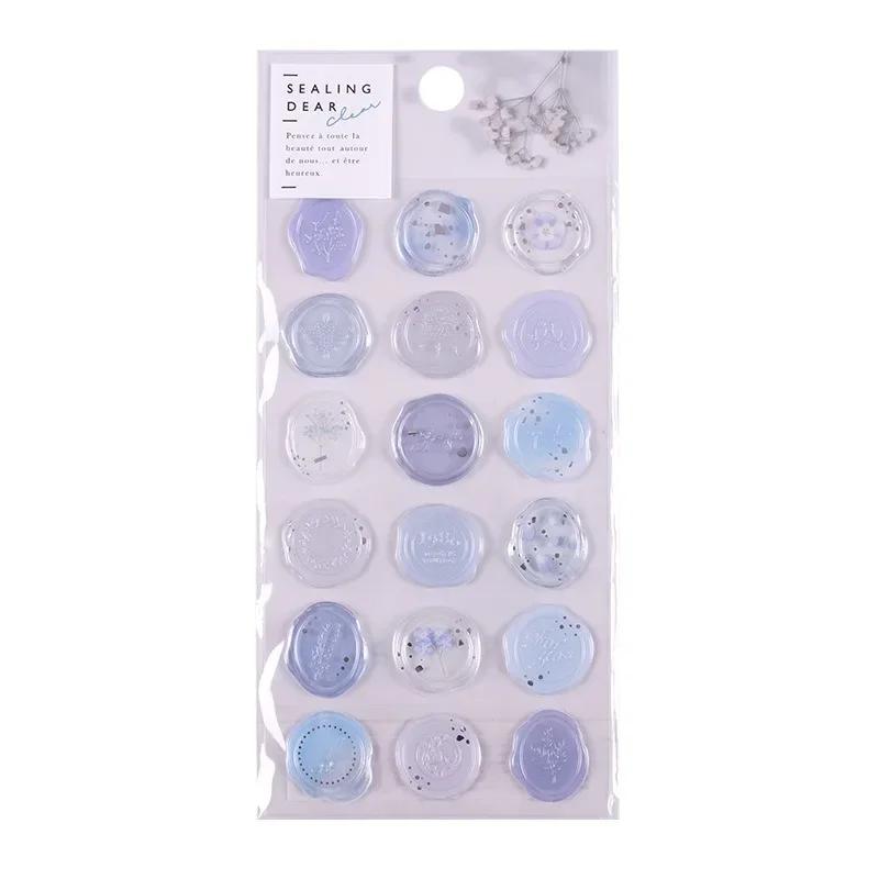 18pcs Wax Seal Stamp Stickers Envelope Sealing Tags DIY Wedding Party Invitation Card Postcards Decorations Korean Stationery