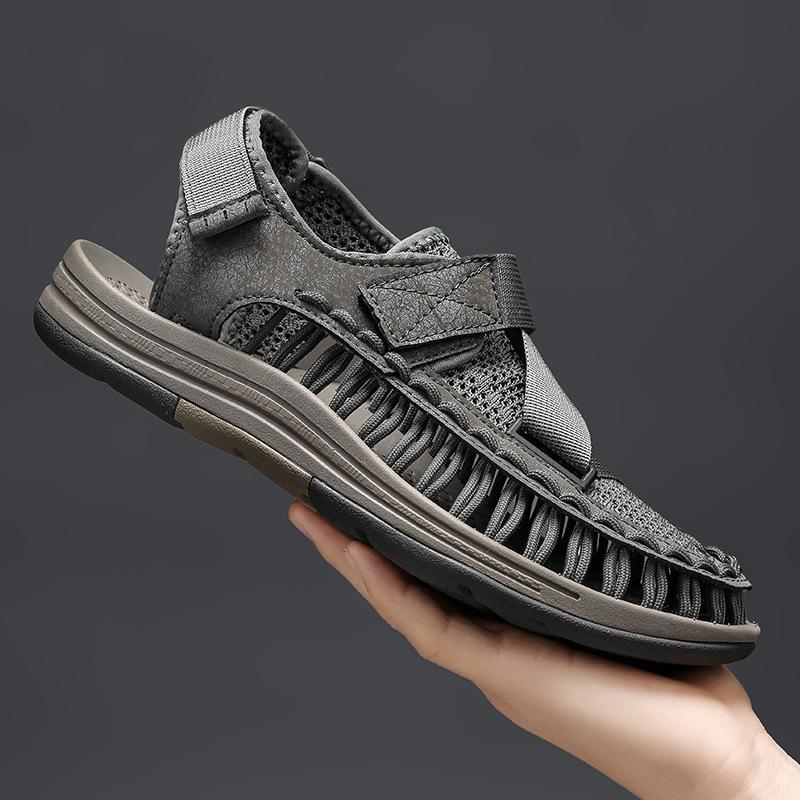 2025 Outdoor Men's Summer Casual Weave Men's Shoes Large Size 39-46 Couple Shoes Velcro Multi-Color 0366