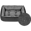 Dog Bed - Superkissen24 - Calming Bed - Size M - Black and Grey - Linen