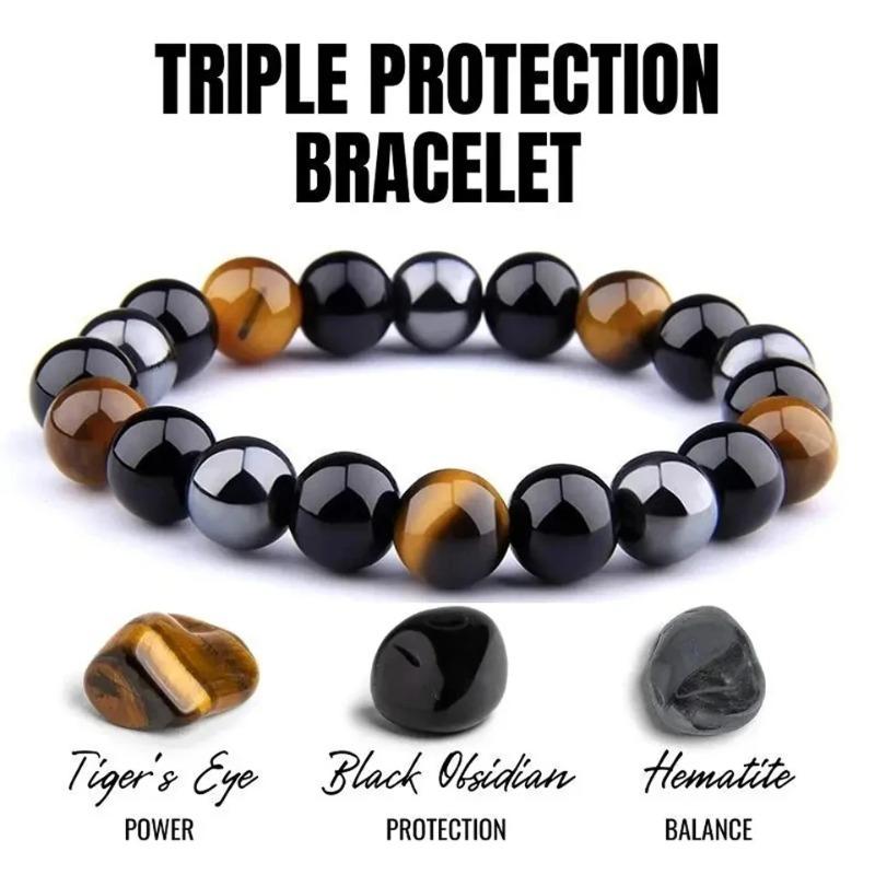 Bracciale Detox Linfatico da Donna Occhio di Tigre Ematite Bracciale in Pietra Naturale Bracciale Dimagrante da Uomo Gioielli per la Salute