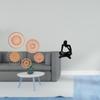 Rattan Woven Wall Art And Abstract Thinker Statue Decoration for Tea Room Hallway Bedroom Porch Cafe