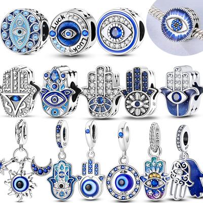New In Copper Charms Baeds Dream Devil'S Eye Fatima'S Hand Cross Charms Pendant Fit Original Bracelet Women Jewelry Gift Diy
