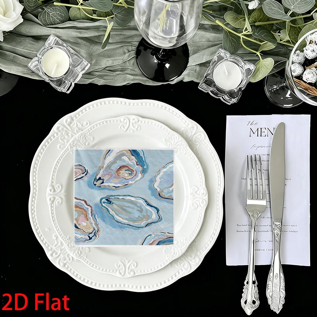 20pcs Disposable Napkins with Crab, Abalone, Seafood Pattern Print for Wedding,Parties,and Daily Use for Thanksgiving Fall Christmas Table Decoration