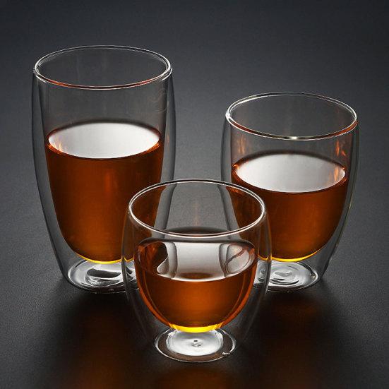 Tasses Double Paroi En Verre Borosilicate, Isolantes, 250/350/450 Ml, Avec Ou Sans Anse