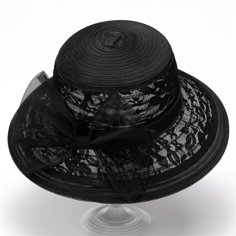 Ladies cool hat sun hat summer elegant fashion top hat organza flower pot hat sun hat