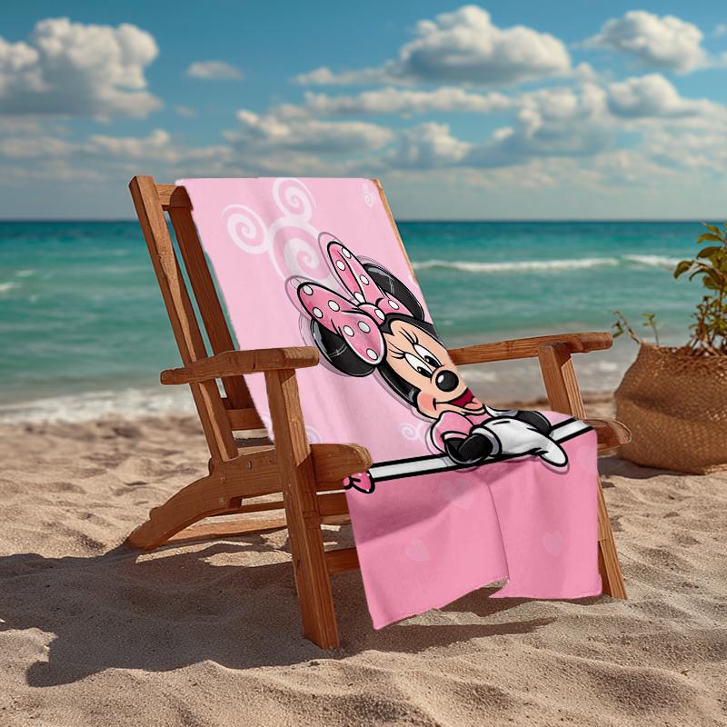 Ultra-Soft Beach Towel with Minnie Theme,Ideal for Pool - Camping, Diving - Perfect Travel Essential, Vibrant Beach Towel.