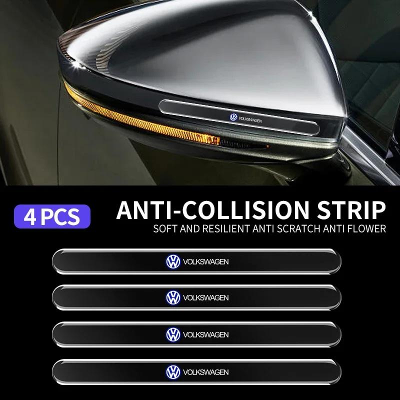 For Volkswagen 4pcs Car Door Handle Stickers Transparent Protector Film For Volkswagen GTI Passat Polo Magotan Golf R-Line Jetta