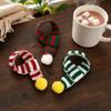 Knitted Knitted Dog Scarf Pompom Ball Dog Santa Scarves Cute Striped Pet Scarf  Cats