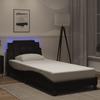 Vidaxl Bed Frame With LED, Black, 90X190 Cm, Faux Leather
