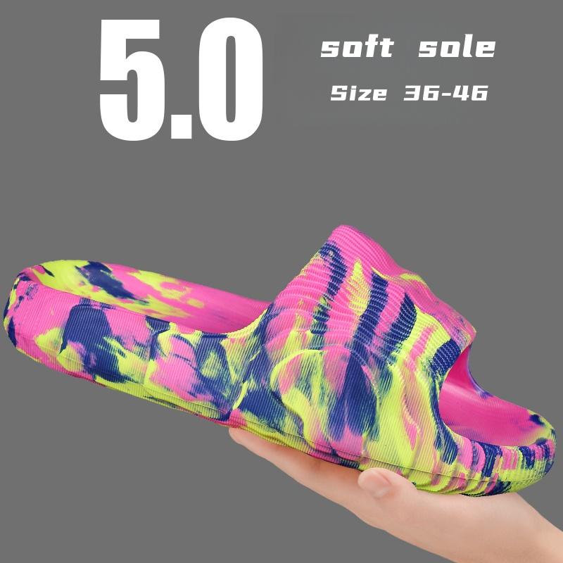 Yto Curtain Women's Light Summertime Eva Slide Shoes Athletic Slide Shoes Indoor Home Batoom Anti-Skid Bath Slide Shoes Unisex Flat Shoes Beach Soft Bottom Cm