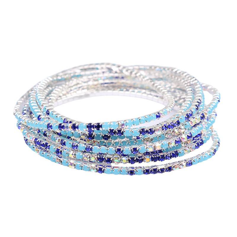European & American Style Colorful Zircon Diamond Elastic Tennis Bracelet