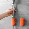Silicone Shower Head Holder Suction Cup Adjustable Shower Head Fixed Base Shelf Punch Free Carrot Shaped Showerhead Storage Rack