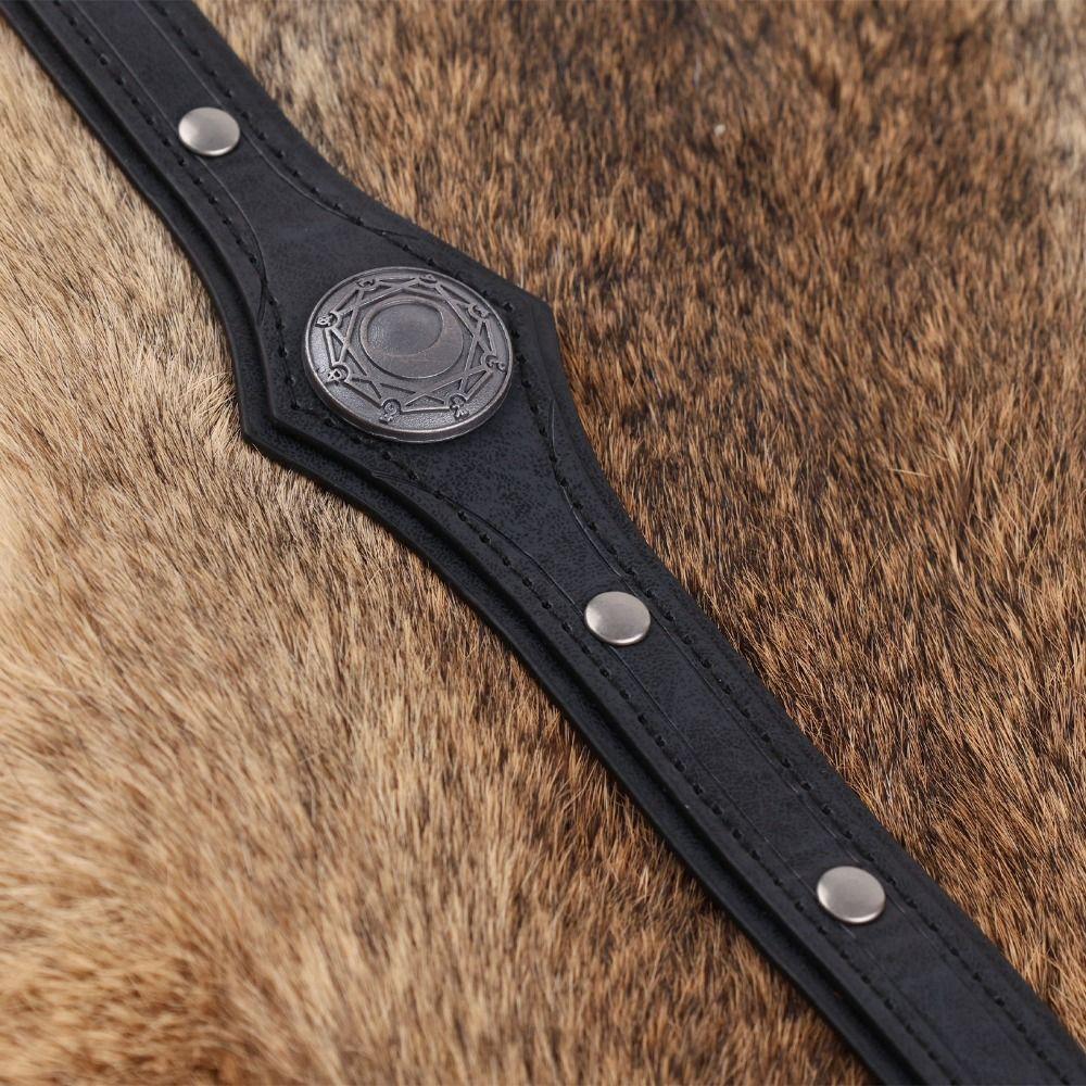 Medieval Style Pu Rivet Headband Pu Leather Viking Head Ring Novelty Kings Crown  Masquerade Party