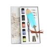 Crystal Dip Pen Feather Set Manual Gradient Color Writing Ink Pen Student Stationery Quill 17ml