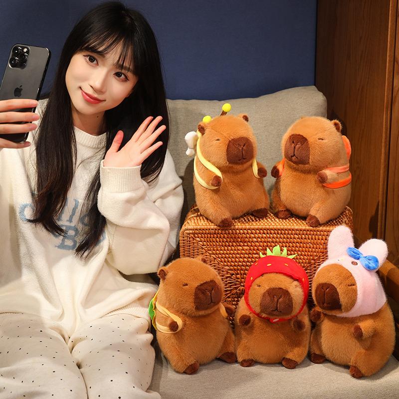 Cartoon Cute Turn Into Capybara Doll Plush Toy Kapibara Doll Children Accompany Soothing Doll