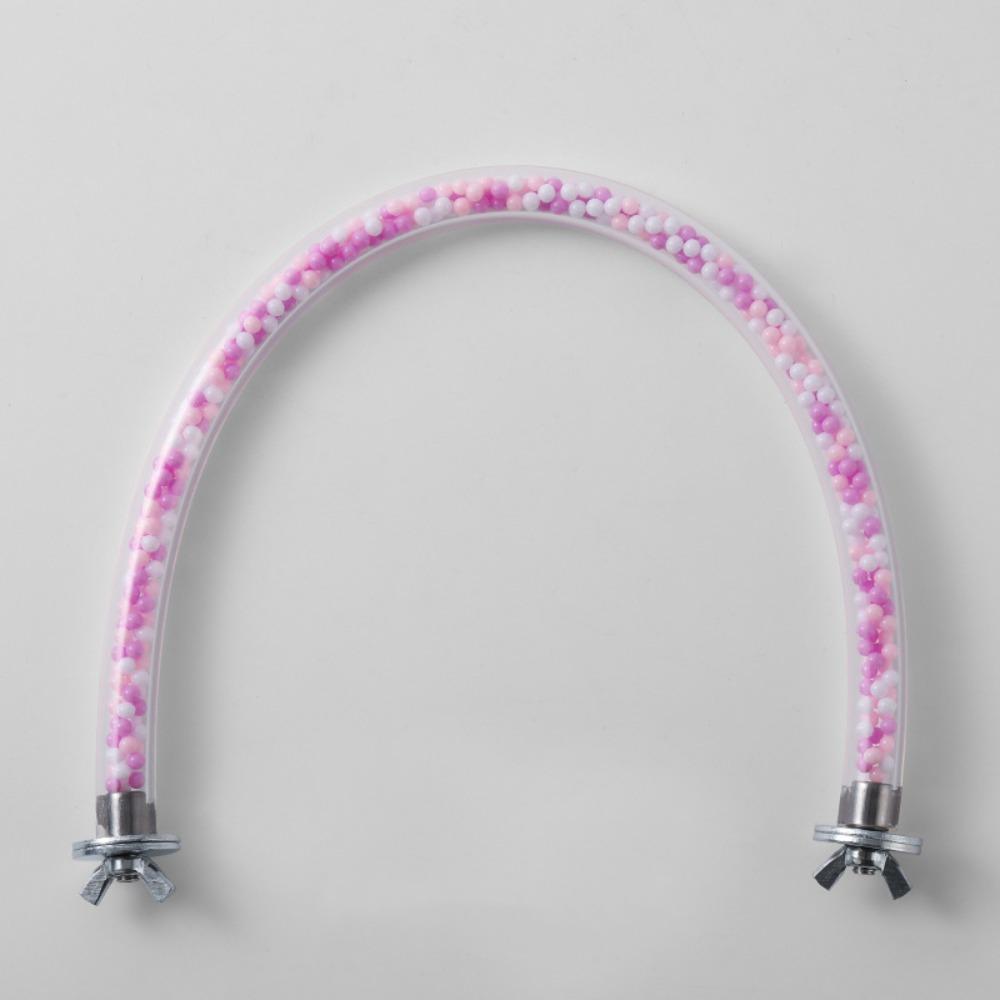 

U-образная подставка-жердочка для купания птиц, пластиковый кронштейн для игрушек для птиц, кронштейн для лазания для птиц, волнистые попугайчики S розовый