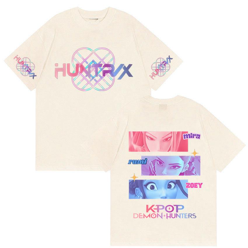 K-pop Demon Hunters Film 2025 Graphic T Shirts Men Women Fashion High Quality Cotton T-Shirt Vintage Oversized Short Sleeve Tees