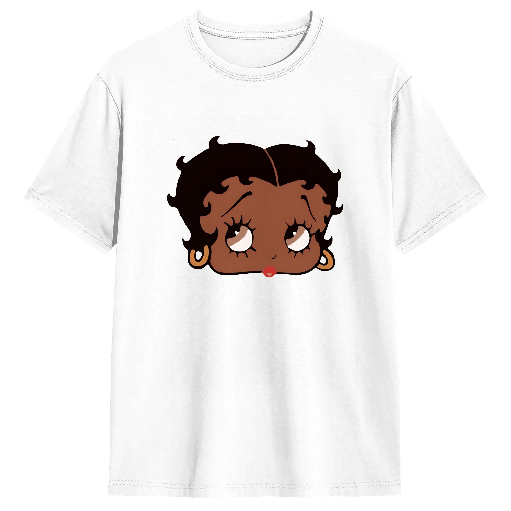 Bettys Boop T Shirt Summer  100 Cotton T Shirts For Adult Printed Tshirt Short Sleeve Y2K Funny Clothing S