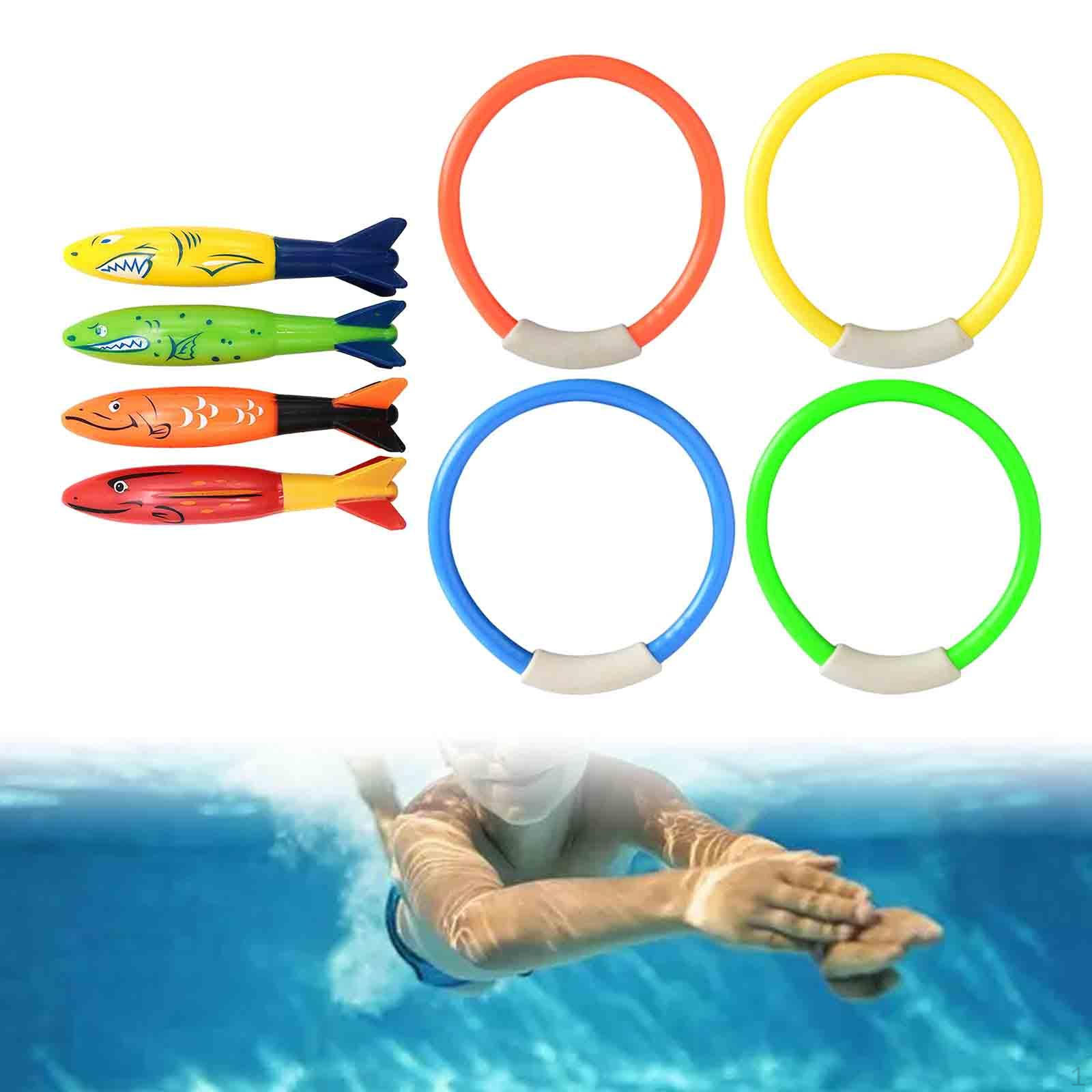 

8 шт. кольцо для дайвинга с рыбой, игрушки для бассейна, забавные аксессуары для водных видов спорта, кольца для дайвинга 12.5x3.5cm_Style C