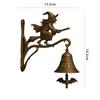 Vintage Witch Doorbell Multi-Purpose Halloween Witch Bells Wear Resist Broom-Riding Witch Bell for Front Doors Porch
