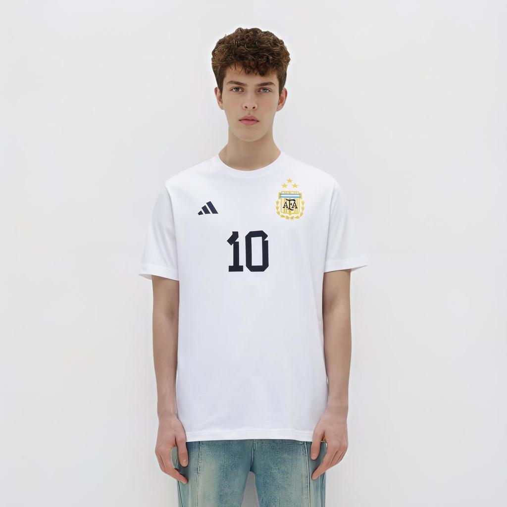 Adidas Messi No. 10 Argentina Triple Star Limited Edition T-Shirt Men Tops White IW3614