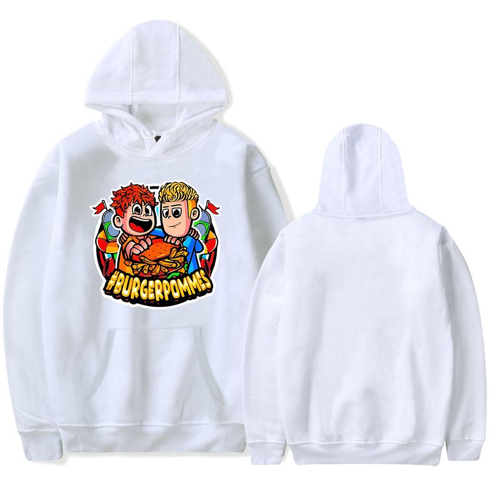Mens Womens Hoodie Burgerpommes ICrimax Hoodies Streetwear Casual Printed Hooded Pullover Sweatshirts