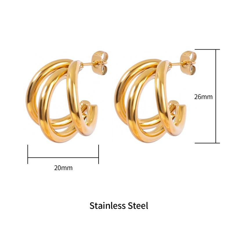 INS Stil Nischen Mode Ohrringe Edelstahl Dreiteilige Linienohrringe Personalisierte High-End Ohrringe Damen