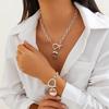 Ins Portrait Tag OT Buckle Chain Collarbone Chain, Hip Hop Fashion Alloy Sequin Pendant Necklace