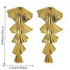 Hook Piercing Fan Tassel Earrings Elegant Exaggerated Earrings Vintage Long Earrings  Women