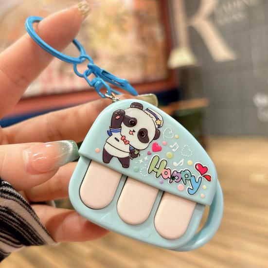 Přívěsek na klíče Kreslený Mini Piano Rekordér Design Hračka na uvolnění stresu s dekompresním tlačítkem Odrazový Přenosný Klíčenka