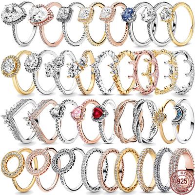 Classic 925 Silver New Heart Shaped Crowns Circulars Ring Light Luxury Exquisite Charm Jewelry Festival Surprise Gift