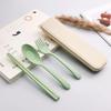 Tableware Set - Spoon, Chopstick, Fork with Storage Case and Goodie Bag, Children Day Gift, Wheat Straw