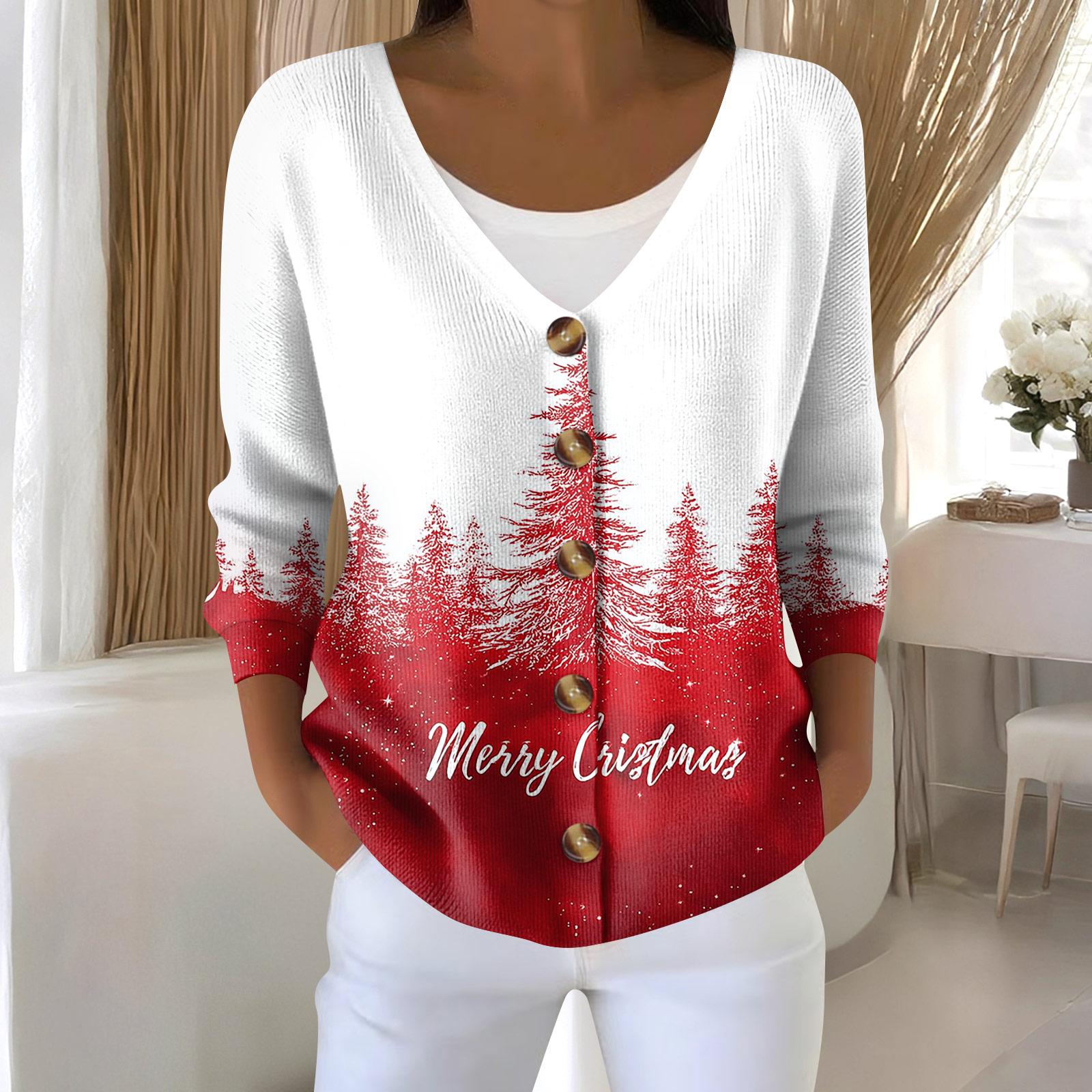 

Женская мода с длинным рукавом, рождественский принт «Снеговик-снежинка», куртка, кардиган XL белый