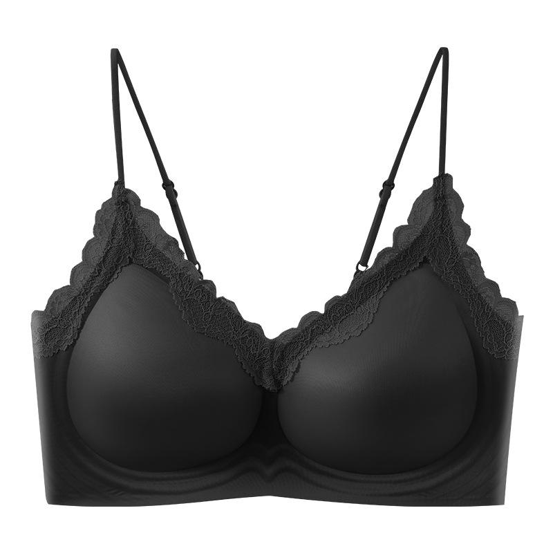 Traceless Underwear Women's Big Breasts Show Small Soft Support Pull Gather Anti-sagging Bra