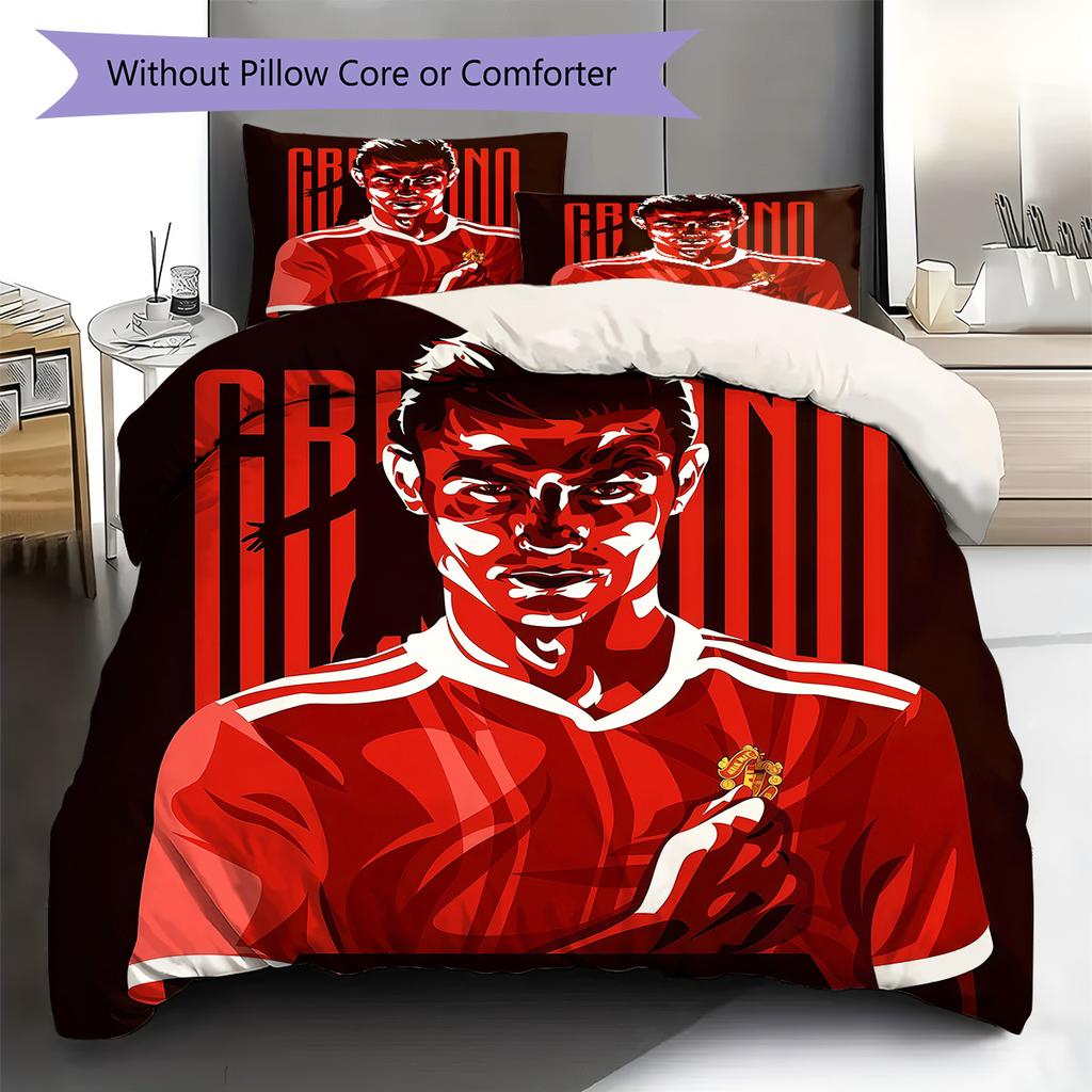 Custom Name Passion Football Legend Bedding,Quilt Set Quilt Cover Pillowcase Home Birthday Gift (1 * Duvet Cover + 2 * Pillowcase, Without Core)