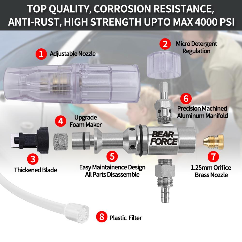 غسالة ضغط ألومنيوم رغوة لانس فوهة رغوة صانع رغوة غسيل السيارات لغسالة الضغط كارتشر إيليتيتش بورت AR بوش ميشلان