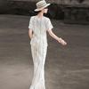 Lanseer Women's Striped Cross-Waist Top & Wide-Leg Pants Set
