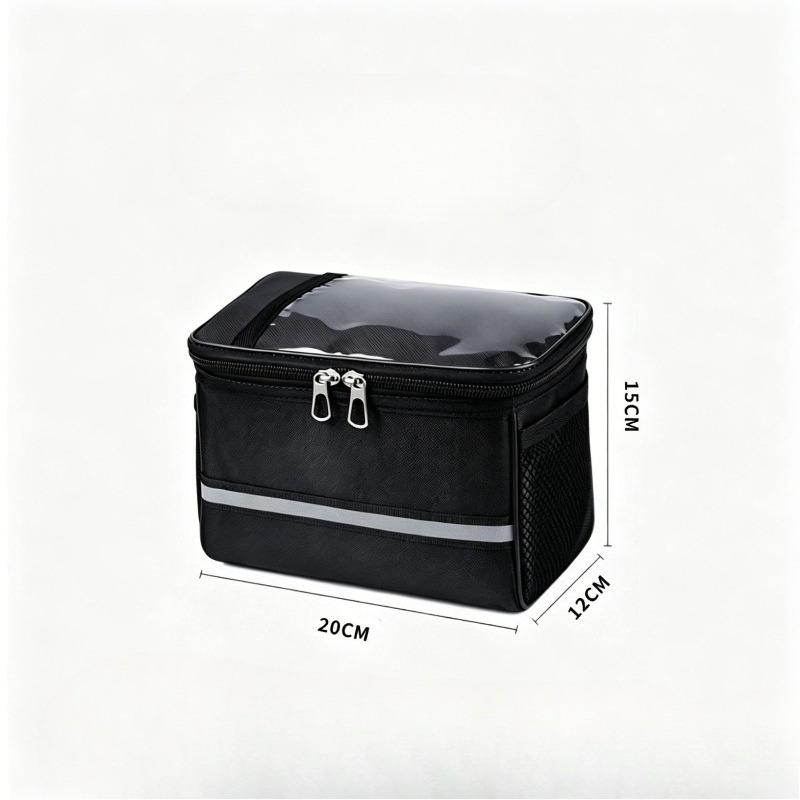 Large Capacity Polyester Bicycle Handlebar Bag, Universal Front Phone Pouch for Mountain Bikes, E-Bikes, and Scooters