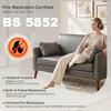 2 Seater Sofa 132 Cm Modern Small Sofa With Solid Wood Legs And 2 Pillows For Small Space Grey