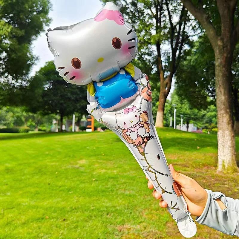 

10 шт./набор Sanrio Hello Kitty Kuromi Melody Палочка для воздушного шара Набор фольгированных шаров Девушка С днем рождения Вечеринка Концерт Атмосфера Реквизит Other